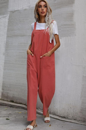 Wind Down Pockets Wide Leg Overalls - MXSTUDIO.COM