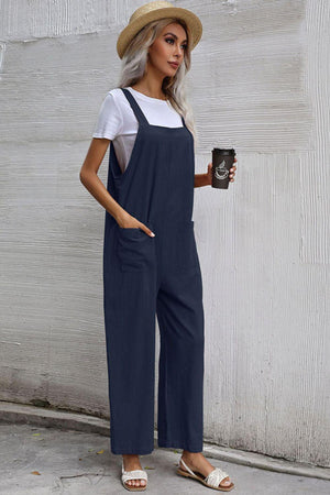 Wind Down Pockets Wide Leg Overalls - MXSTUDIO.COM