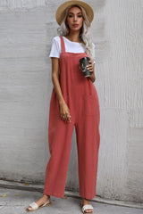 Wind Down Pockets Wide Leg Overalls - MXSTUDIO.COM