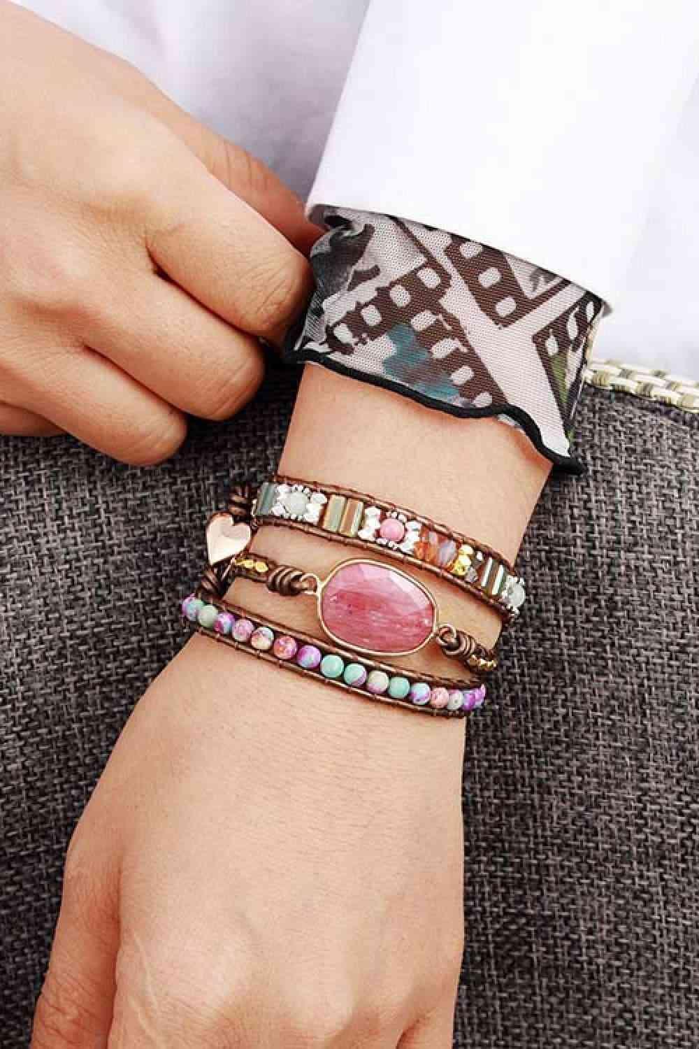 Winning Crystal Beaded Natural Stone Bracelet-MXSTUDIO.COM