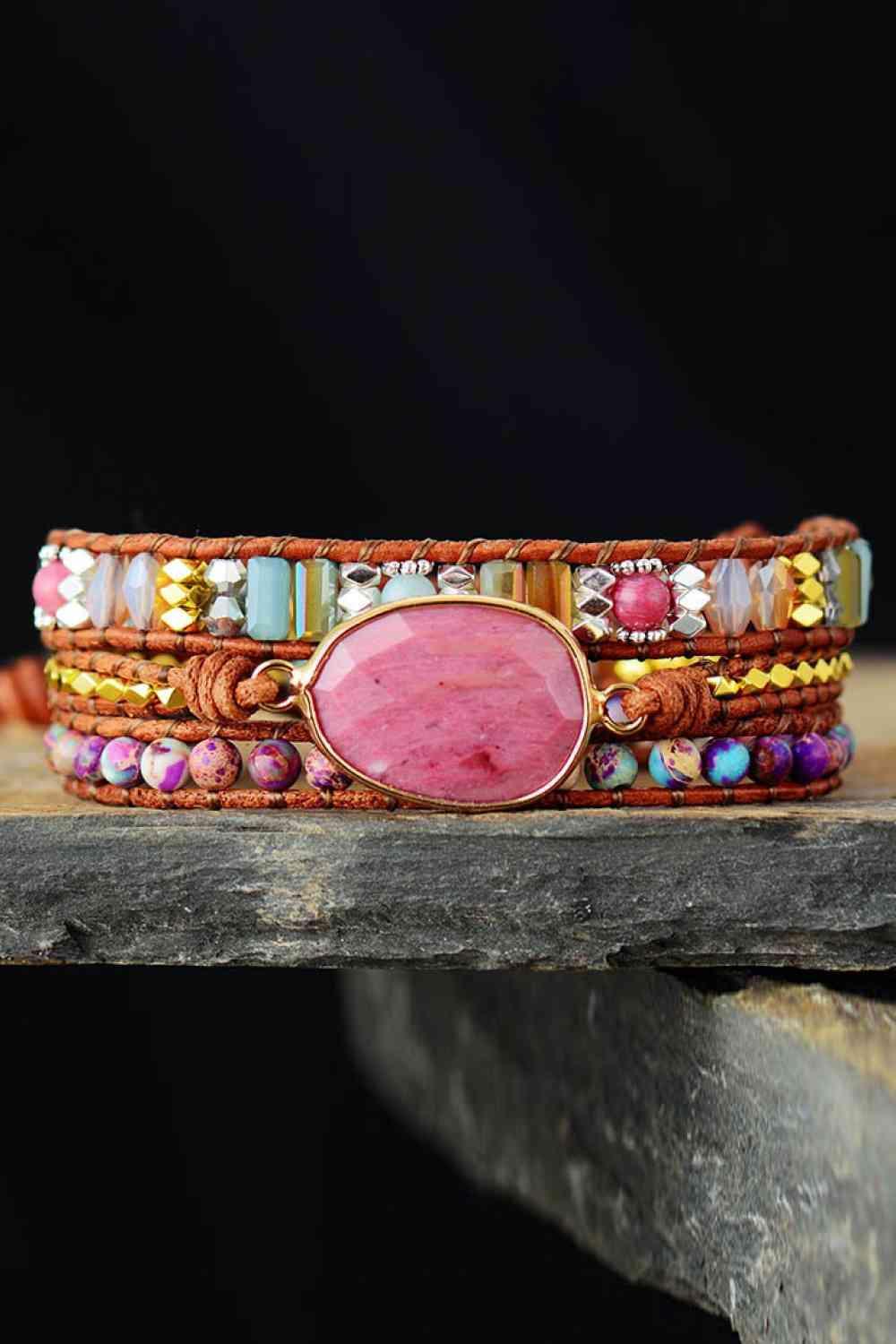 Winning Crystal Beaded Natural Stone Bracelet-MXSTUDIO.COM