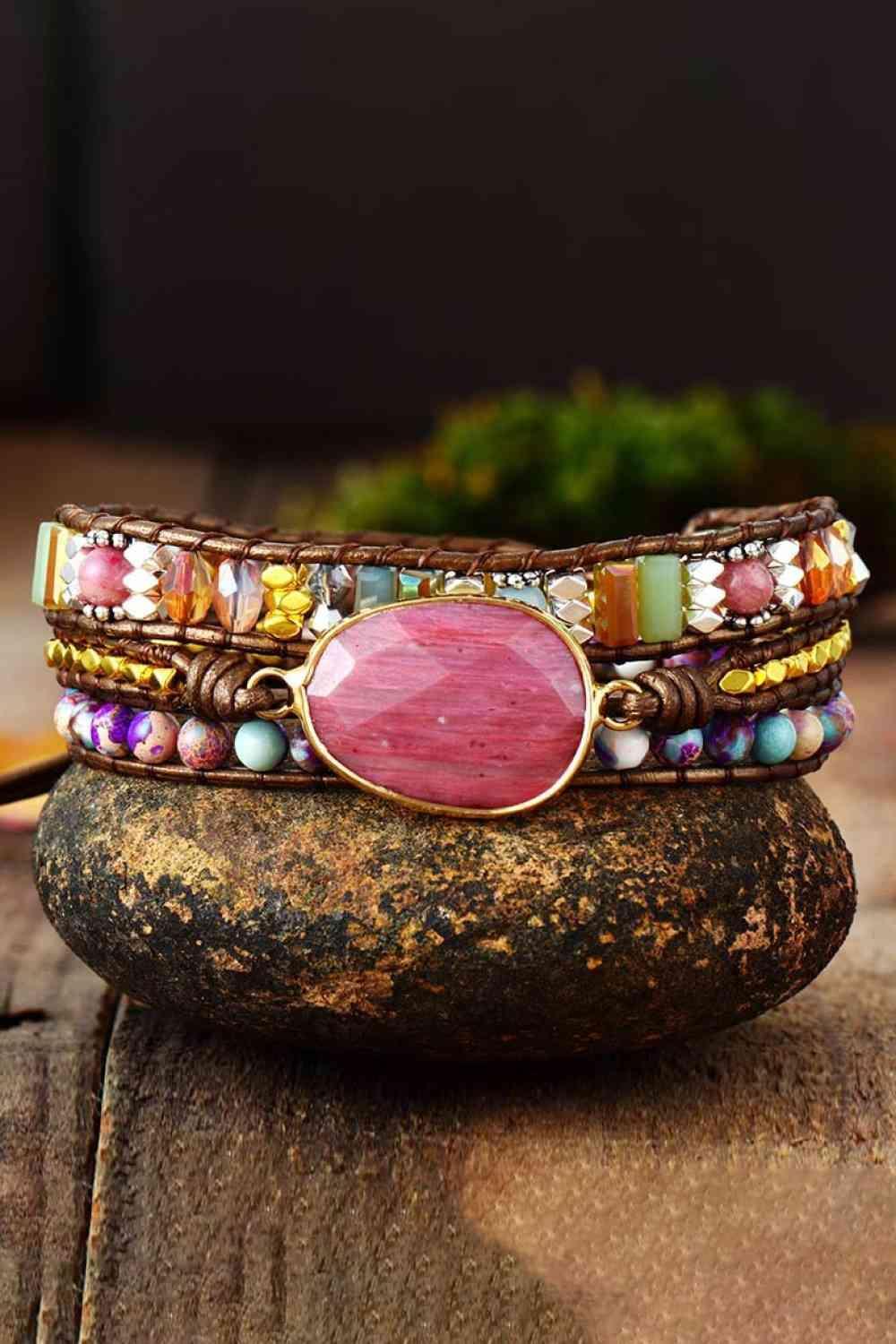 Winning Crystal Beaded Natural Stone Bracelet-MXSTUDIO.COM