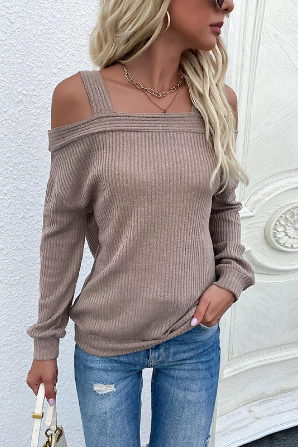 Winsome Cold Shoulder Sweater - MXSTUDIO.COM