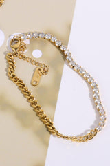 Winsome Inlaid Zircon Stainless Steel Chain Bracelet - MXSTUDIO.COM