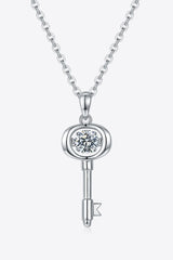 Winsome Key Shaped Pendant Moissanite Necklace - MXSTUDIO.COM