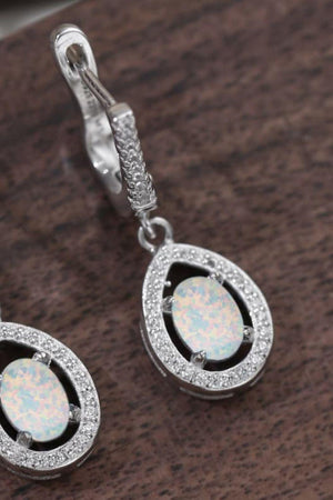 Winsome Pear Shaped Opal Drop Earrings - MXSTUDIO.COM