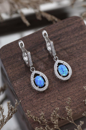 Winsome Pear Shaped Opal Drop Earrings - MXSTUDIO.COM