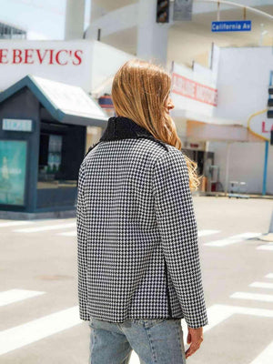 Winter Classic Faux Fleece Lined Houndstooth Jacket-MXSTUDIO.COM