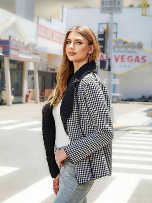 Winter Classic Faux Fleece Lined Houndstooth Jacket-MXSTUDIO.COM