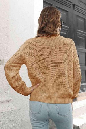 Winter Fashion Turtle Neck Cable Knit Sweater - MXSTUDIO.COM