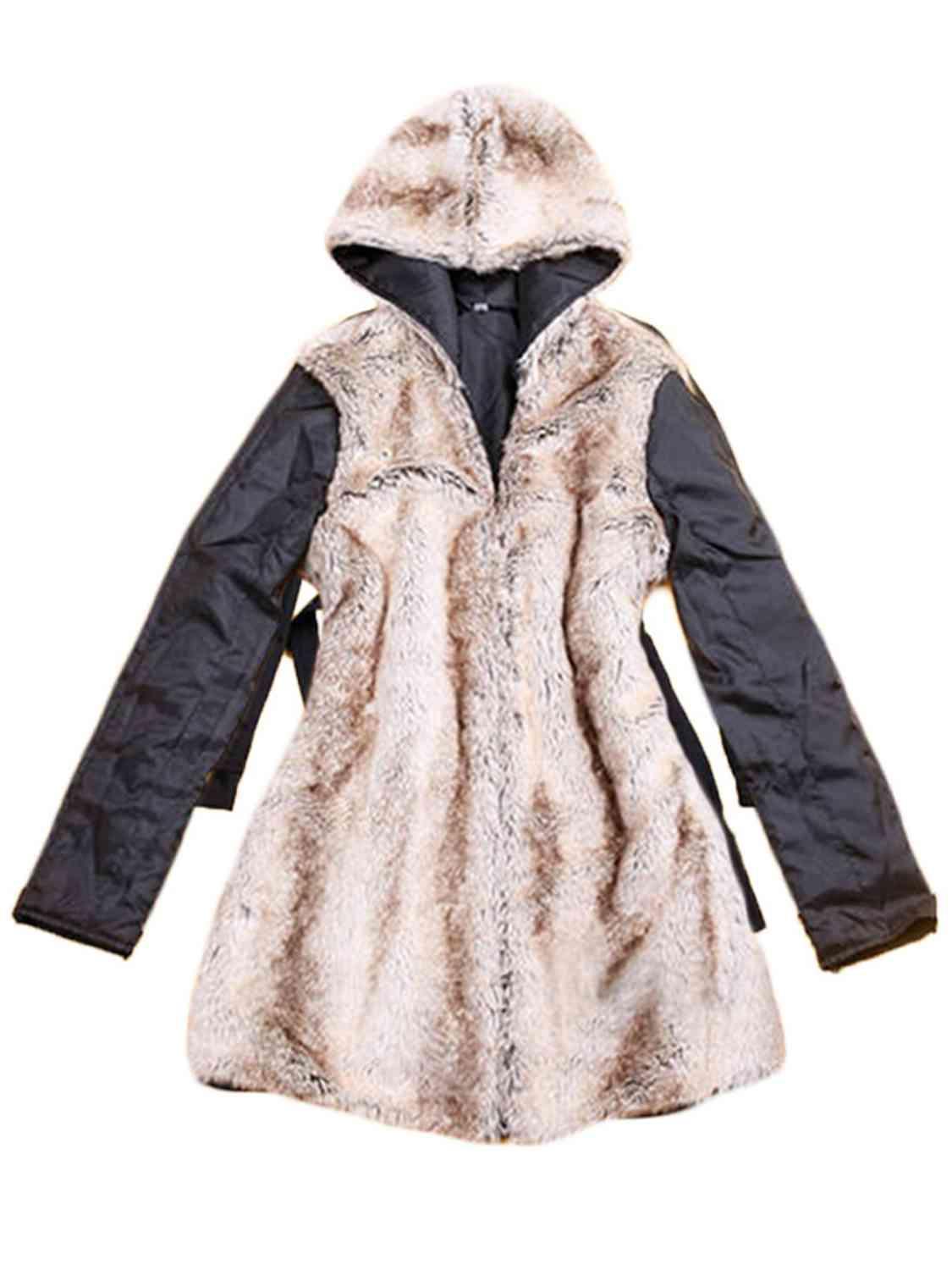 Winter On The Go Hooded Fur Lined Coat - MXSTUDIO.COM