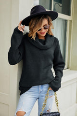 Winter Ready Ribbed Knit Cowl Neck Sweater - MXSTUDIO.COM