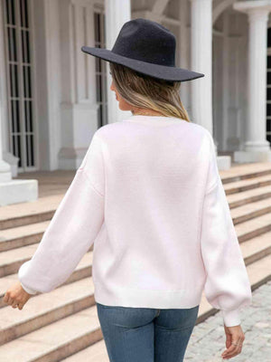 Winter Romance Crew Neck Heart Sweater - MXSTUDIO.COM