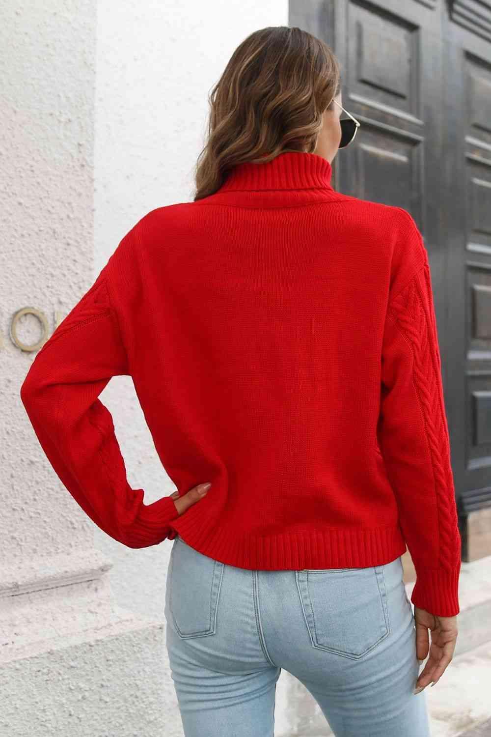 Winter Staple Crew Neck Knit Turtleneck Sweater - MXSTUDIO.COM