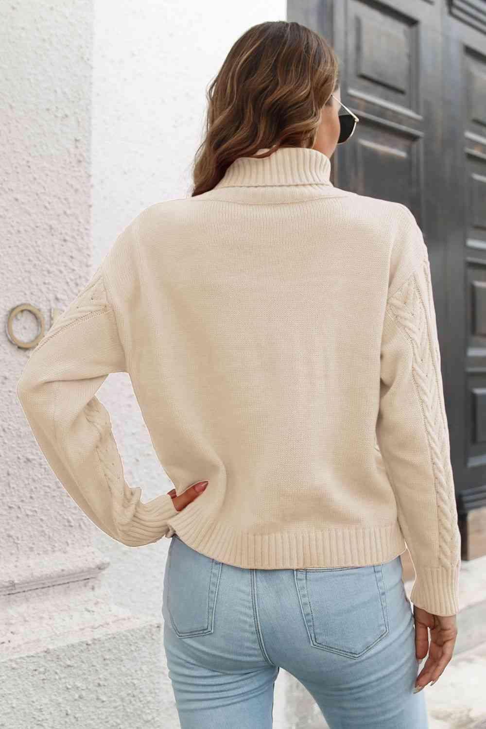 Winter Staple Crew Neck Knit Turtleneck Sweater - MXSTUDIO.COM