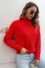 Winter Staple Crew Neck Knit Turtleneck Sweater - MXSTUDIO.COM
