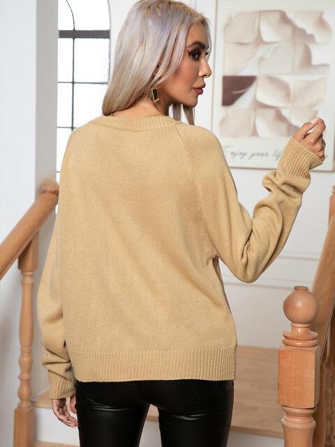 Winter Style Long Sleeve Cable-Knit Sweater - MXSTUDIO.COM