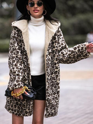 Winter Wild Hooded Leopard Teddy Coat-MXSTUDIO.COM