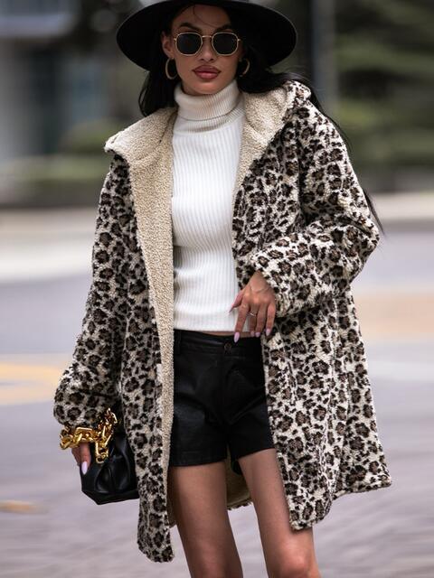 Winter Wild Hooded Leopard Teddy Coat-MXSTUDIO.COM