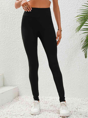 Women's Black Wide Waistband Leggings - MXSTUDIO.COM