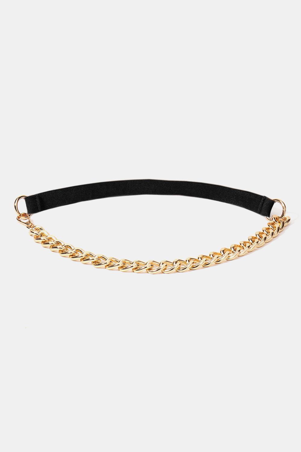 Women's Half Alloy Chain Waist Elastic Belt - MXSTUDIO.COM