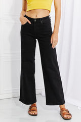 Women's Midrise Black Jeans Wide Leg - MXSTUDIO.COM