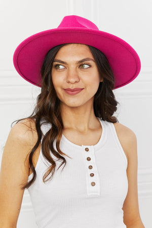 Women's Trendy Chain Belt Pink Fedora Hat - MXSTUDIO.COM