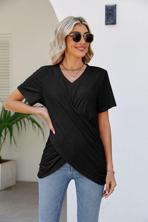 Wonderfully Made V-Neck Crisscross Top - MXSTUDIO.COM