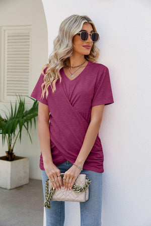 Wonderfully Made V-Neck Crisscross Top - MXSTUDIO.COM