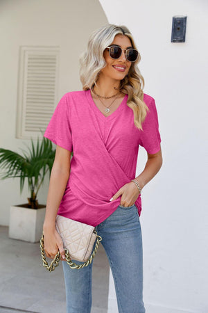 Wonderfully Made V-Neck Crisscross Top - MXSTUDIO.COM