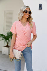 Wonderfully Made V-Neck Crisscross Top - MXSTUDIO.COM