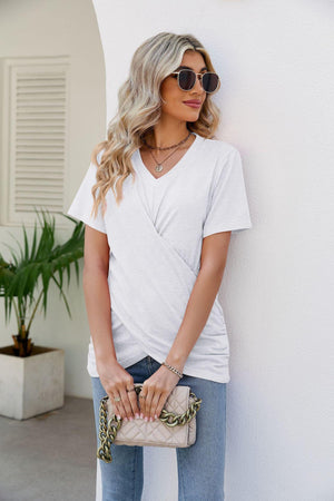 Wonderfully Made V-Neck Crisscross Top - MXSTUDIO.COM