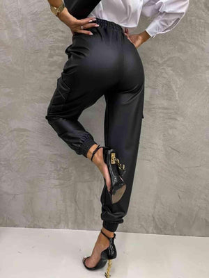 Work In Style Tied High Waist Jogger Cargo Pants - MXSTUDIO.COM