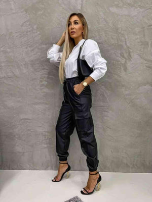 Work In Style Tied High Waist Jogger Cargo Pants - MXSTUDIO.COM