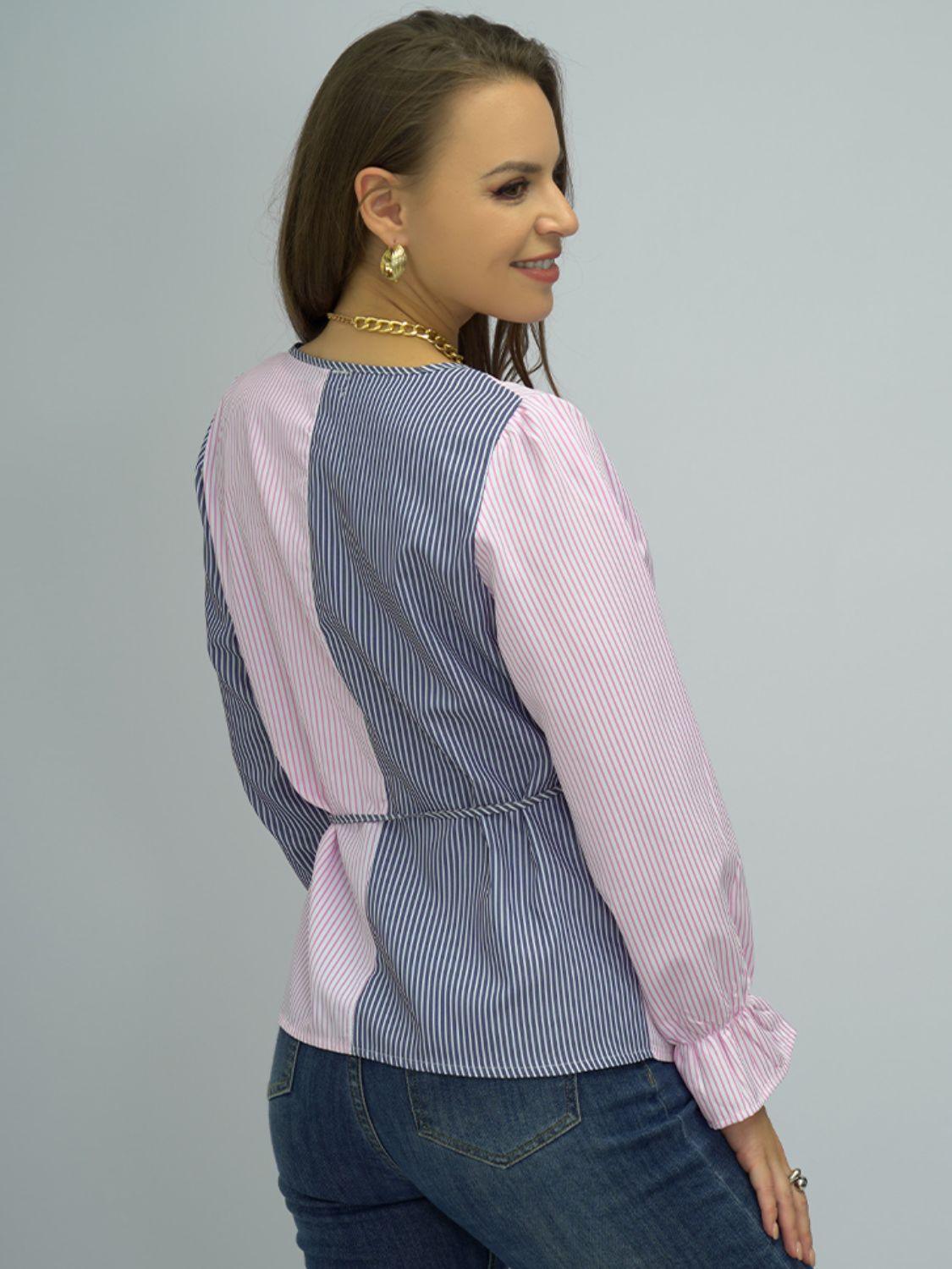 Work Ready Long Sleeve Surplice Top - MXSTUDIO.COM