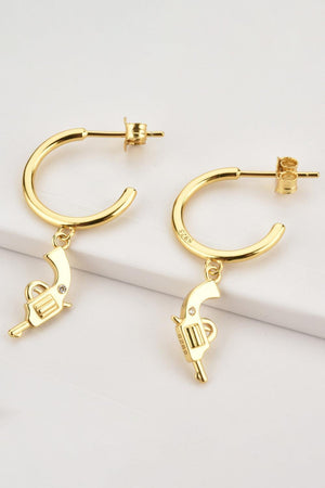 World Of Fashion Gun Shape Drop Hoop Earrings - MXSTUDIO.COM