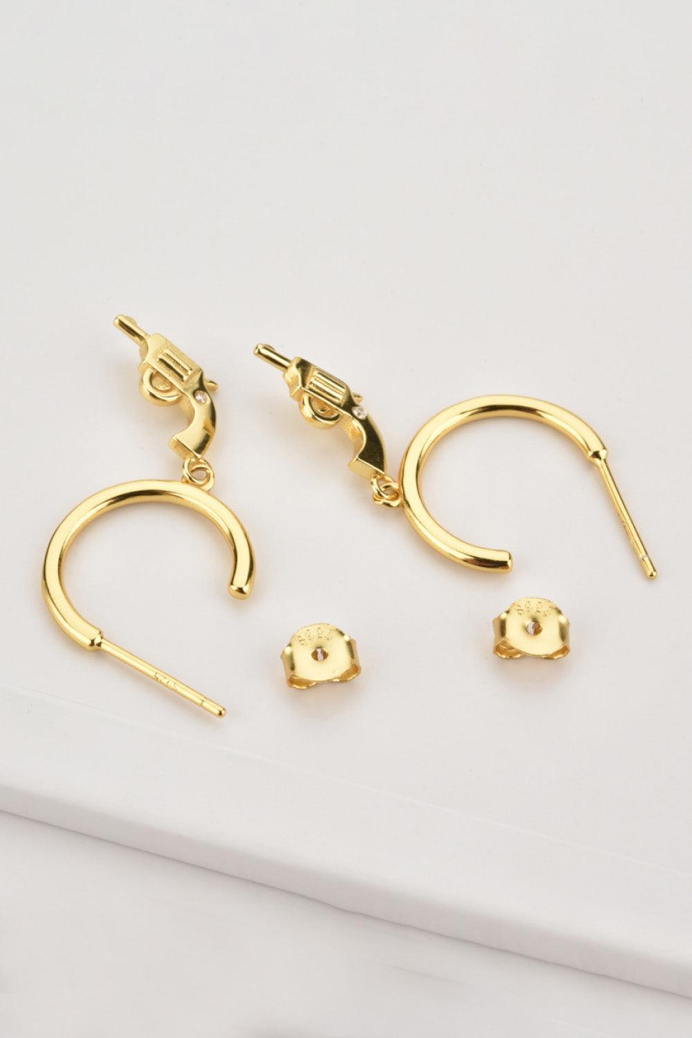 World Of Fashion Gun Shape Drop Hoop Earrings - MXSTUDIO.COM