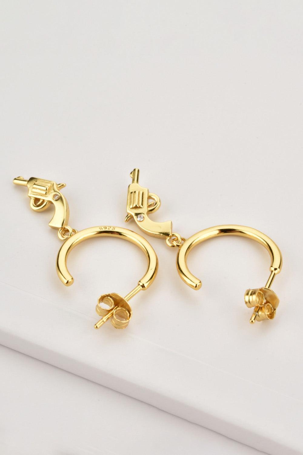 World Of Fashion Gun Shape Drop Hoop Earrings - MXSTUDIO.COM