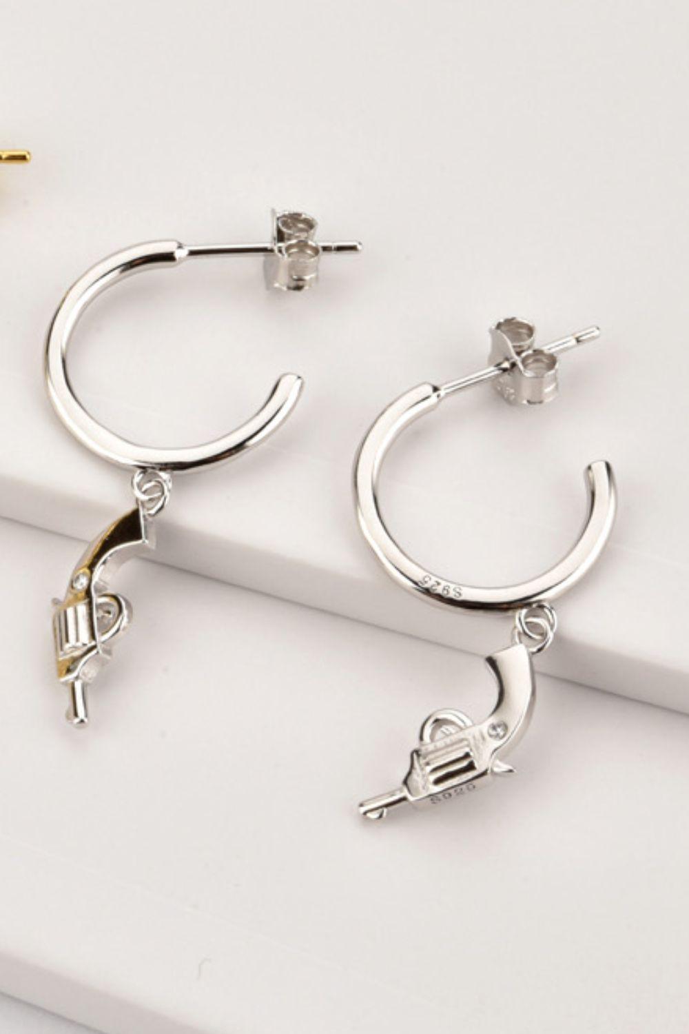 World Of Fashion Gun Shape Drop Hoop Earrings - MXSTUDIO.COM