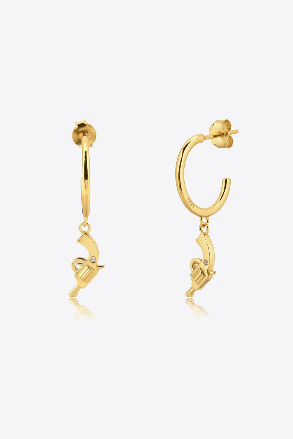 World Of Fashion Gun Shape Drop Hoop Earrings - MXSTUDIO.COM