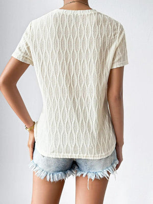 Worthy Of Love Textured White Crew Neck Tee - MXSTUDIO.COM