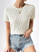 Worthy Of Love Textured White Crew Neck Tee - MXSTUDIO.COM