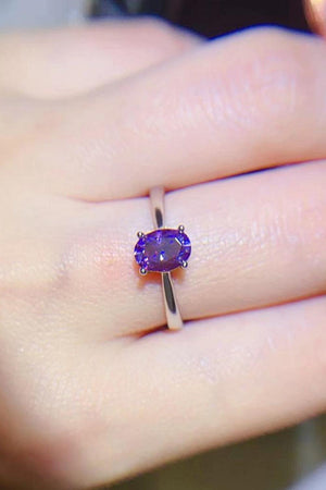 Wow Me Platinum-Plated 1 Carat Purple Moissanite Ring - MXSTUDIO.COM