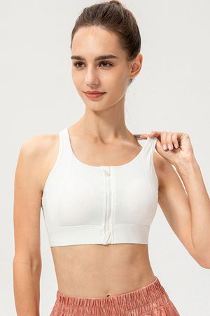 Yoga Icon Racerback Zip Up Sports Bra - MXSTUDIO.COM