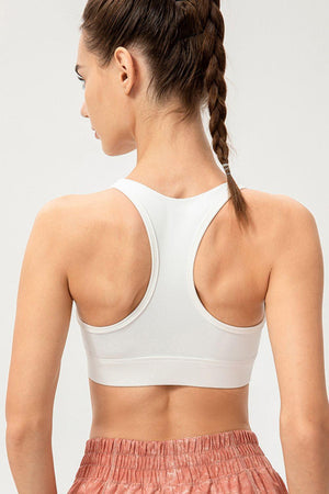 Yoga Icon Racerback Zip Up Sports Bra - MXSTUDIO.COM