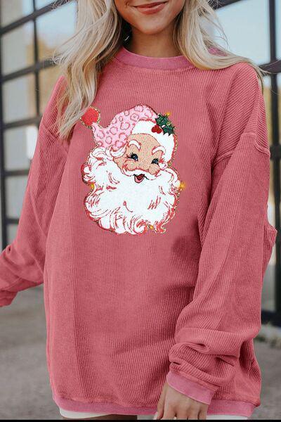 You Better Watch Out Pink Santa Claus Sweatshirt-MXSTUDIO.COM