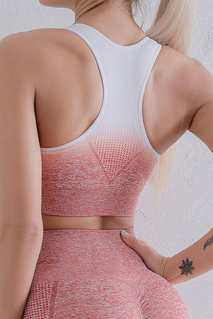 Young And Fit Gradient Leggings And Sports Bra Set - MXSTUDIO.COM