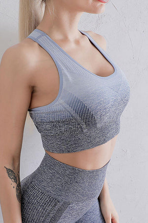 Young And Fit Gradient Leggings And Sports Bra Set - MXSTUDIO.COM