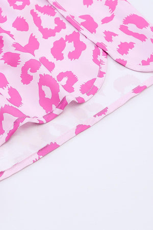 Young And Free Elastic Waist Pink Leopard Shorts - MXSTUDIO.COM