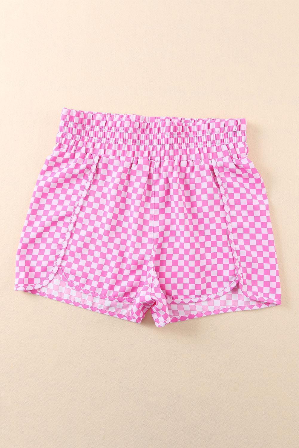 Young And Free Elastic Waist Pink Leopard Shorts - MXSTUDIO.COM